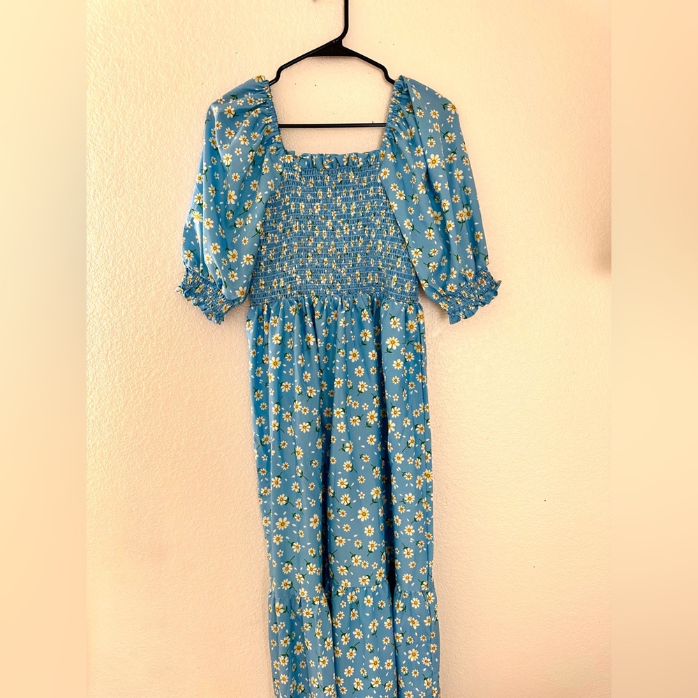 blue floral summer dress